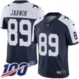Dallas Cowboys #89 Blake Jarwin Navy Blue Thanksgiving Men's Stitched NFL 100th Season Vapor Throwback Limited Jersey