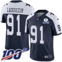 Dallas Cowboys #91 L.P. Ladouceur Navy Blue Thanksgiving Men's Stitched With Established In 1960 Patch NFL 100th Season Vapor Untouchable Limited Thro