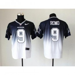 Dallas Cowboys #9 Tony Romo Navy Blue/White Men's Stitched NFL Elite Fadeaway Fashion Jersey