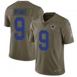 Dallas Cowboys #9 Tony Romo Olive Men's Stitched NFL Limited 2017 Salute To Service Jersey