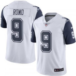 Dallas Cowboys #9 Tony Romo White Men's Stitched NFL Limited Rush Jersey