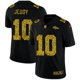 Denver Broncos #10 Jerry Jeudy Men's Leopard Print Fashion Vapor Limited NFL Jersey Black