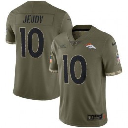 Denver Broncos #10 Jerry Jeudy Men's 2022 Salute To Service Limited Jersey – Olive