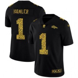 Denver Broncos #1 KJ Hamler Men's Leopard Print Fashion Vapor Limited NFL Jersey Black