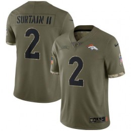 Denver Broncos #2 Patrick Surtain II Men's 2022 Salute To Service Limited Jersey – Olive