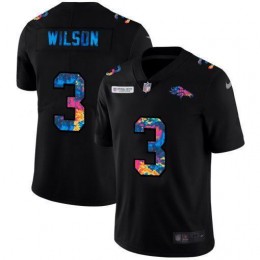 Denver Broncos #3 Russell Wilson Men's Multi-Color Black 2020 NFL Crucial Catch Vapor Untouchable Limited Jersey