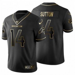 Denver Denver Broncos #14 Courtland Sutton Men's Black Golden Limited NFL 100 Jersey