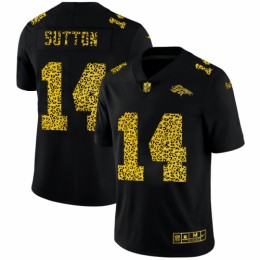 Denver Denver Broncos #14 Courtland Sutton Men's Leopard Print Fashion Vapor Limited NFL Jersey Black Men's