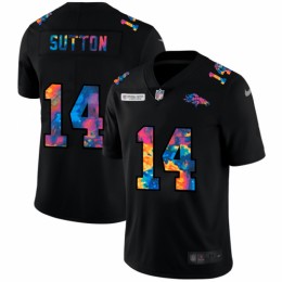 Denver Denver Broncos #14 Courtland Sutton Men's Multi-Color Black 2020 NFL Crucial Catch Vapor Untouchable Limited Jersey