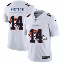 Denver Denver Broncos #14 Courtland Sutton White Men's Team Logo Dual Overlap Limited NFL Jersey