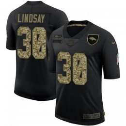 Denver Denver Broncos #30 Phillip Lindsay Men's 2020 Salute To Service Camo Limited NFL Jersey Black Men's