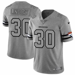 Denver Denver Broncos #30 Phillip Lindsay Men's Gray Gridiron II Vapor Untouchable Limited NFL Jersey