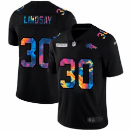 Denver Denver Broncos #30 Phillip Lindsay Men's Multi-Color Black 2020 NFL Crucial Catch Vapor Untouchable Limited Jersey