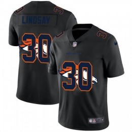 Denver Denver Broncos #30 Phillip Lindsay Men's Team Logo Dual Overlap Limited NFL Jersey Black Men's