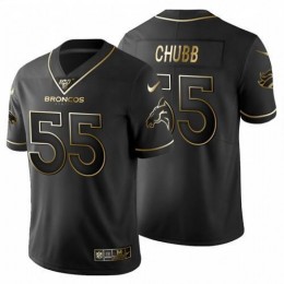 Denver Denver Broncos #55 Bradley Chubb Men's Black Golden Limited NFL 100 Jersey