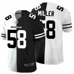 Denver Denver Broncos #58 Von Miller Men's Black V White Peace Split Vapor Untouchable Limited NFL Jersey