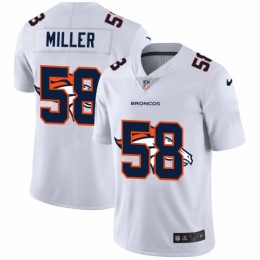 Denver Denver Broncos #58 Von Miller White Men's Team Logo Dual Overlap Limited NFL Jersey