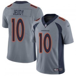 Broncos #10 Jerry Jeudy Gray Men's Stitched NFL Limited Inverted Legend Jersey