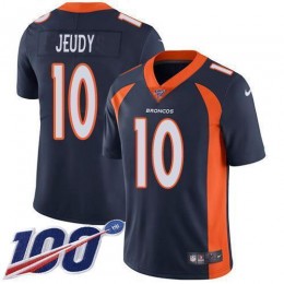 Broncos #10 Jerry Jeudy Navy Blue Alternate Men's Stitched NFL 100th Season Vapor Untouchable Limited Jersey