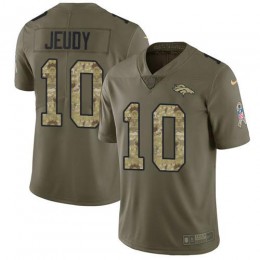 Broncos #10 Jerry Jeudy Olive/Camo Men's Stitched NFL Limited 2017 Salute To Service Jersey