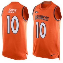 Broncos #10 Jerry Jeudy Orange Team Color Men's Stitched NFL Limited Tank Top Jersey