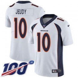 Broncos #10 Jerry Jeudy White Men's Stitched NFL 100th Season Vapor Untouchable Limited Jersey