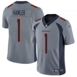 Broncos #1 KJ Hamler Gray Men's Stitched NFL Limited Inverted Legend Jersey