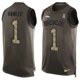 Broncos #1 KJ Hamler Green Men's Stitched NFL Limited Salute To Service Tank Top Jersey