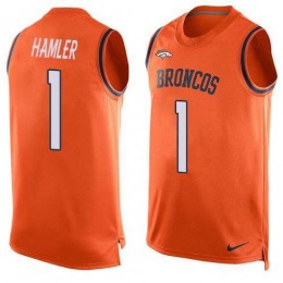Broncos #1 KJ Hamler Orange Team Color Men's Stitched NFL Limited Tank Top Jersey
