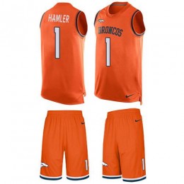 Broncos #1 KJ Hamler Orange Team Color Men's Stitched NFL Limited Tank Top Suit Jersey