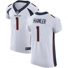 Broncos #1 KJ Hamler White Men's Stitched NFL New Elite Jersey