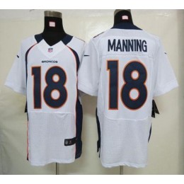 Broncos #18 Peyton Manning White Men's Stitched NFL Elite Jersey