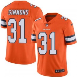 Broncos #31 Justin Simmons Orange Men's Stitched NFL Limited Rush Jersey