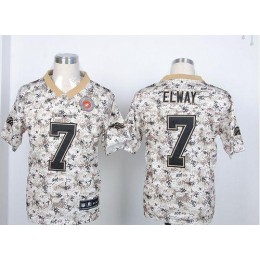 Broncos #7 John Elway Camo USMC Men's Stitched NFL Elite Jersey