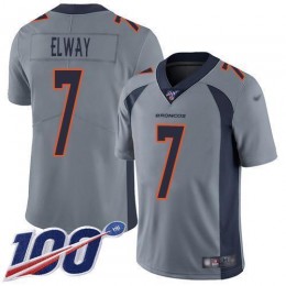 Broncos #7 John Elway Gray Men's Stitched NFL Limited Inverted Legend 100th Season Jersey