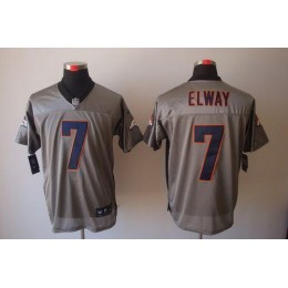 Broncos #7 John Elway Grey Shadow Men's Stitched NFL Elite Jersey
