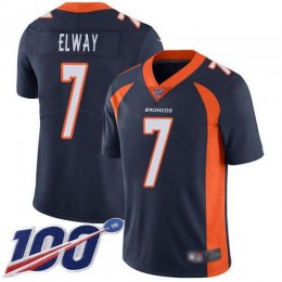 Broncos #7 John Elway Navy Blue Alternate Men's Stitched NFL 100th Season Vapor Limited Jersey