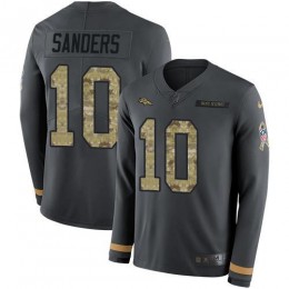 Denver Broncos #10 Emmanuel Sanders Anthracite Salute to Service Men's Stitched NFL Limited Therma Long Sleeve Jersey