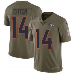Denver Broncos #14 Courtland Sutton Olive Men's Stitched NFL Limited 2017 Salute To Service Jersey