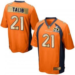 Denver Broncos #21 Aqib Talib Orange Team Color Men's Stitched NFL Game Super Bowl 50 Collection Jersey