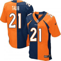 Denver Broncos #21 Aqib Talib Orange/Navy Blue Men's Stitched NFL Elite Split Jersey