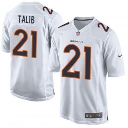 Denver Broncos #21 Aqib Talib White Men's Stitched NFL Game Event Jersey