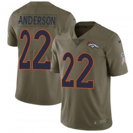 Denver Broncos #22 C.J. Anderson Olive Men's Stitched NFL Limited 2017 Salute to Service Jersey