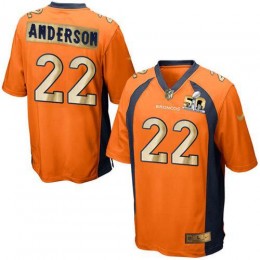 Denver Broncos #22 C.J. Anderson Orange Team Color Men's Stitched NFL Game Super Bowl 50 Collection Jersey