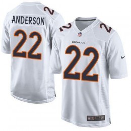 Denver Broncos #22 C.J. Anderson White Men's Stitched NFL Game Event Jersey