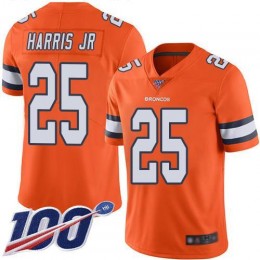 Denver Broncos #25 Chris Harris Jr Orange Men's Stitched NFL Limited Rush 100th Season Jersey