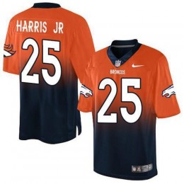 Denver Broncos #25 Chris Harris Jr Orange/Navy Blue Men's Stitched NFL Elite Fadeaway Fashion Jersey