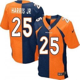 Denver Broncos #25 Chris Harris Jr Orange/Navy Blue Men's Stitched NFL Elite Split Jersey