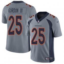 Denver Broncos #25 Melvin Gordon III Gray Men's Stitched NFL Limited Inverted Legend Jersey