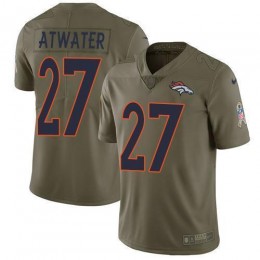 Denver Broncos #27 Steve Atwater Olive Men's Stitched NFL Limited 2017 Salute to Service Jersey